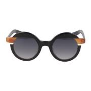 Kaleos Runda Acetat Solglasögon Pollitt Black, Unisex