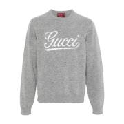 Gucci Chic Sweater Designs Gray, Herr