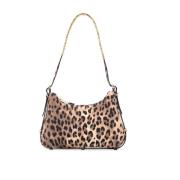 Moschino Leopardmönstrad Axelväska Multicolor, Dam