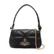 Vivienne Westwood Quiltad Svart Läder Axelväska Black, Dam