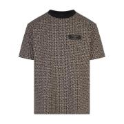 Balmain Monogram Beige Svart T-shirt Brown, Herr