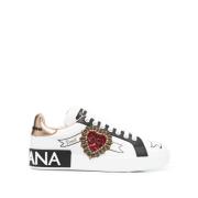 Dolce & Gabbana Svart Hjärta Gummisneaker Multicolor, Dam