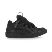 Lanvin Svarta Lädersneakers Rund Tå Black, Dam