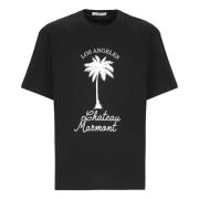 IH NOM UH NIT Svart Bomull T-shirt med Palm Print Black, Herr