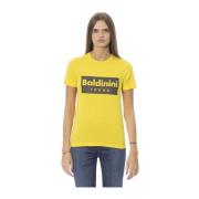 Baldinini Trend T-shirt med främre tryck Yellow, Dam