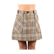 Patrizia Pepe Tartan bomull mini kjol med fickor Multicolor, Dam