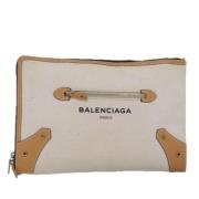 Balenciaga Vintage Pre-owned Canvas kuvertvskor Beige, Dam