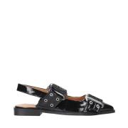 Steve Madden Svart Lackläder Ballerina Skor Black, Dam