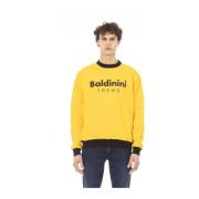 Baldinini Långärmad Logo Front Sweatshirt Yellow, Herr