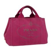 Prada Vintage Pre-owned Canvas handvskor Pink, Dam