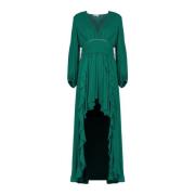 Liu Jo Elegant Maxi Klänning med V-ringning Green, Dam