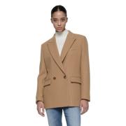 Dondup Oversized Wool Coat Blazer Jacka Brown, Dam