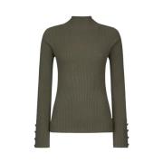 Dondup Slim Fit Rollneck Sweater Green, Dam