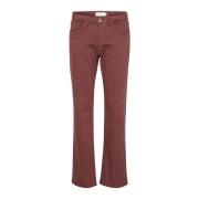 Cream Straight Leg Twill Byxor Rum Raisin Brown, Dam