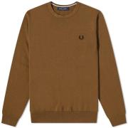 Fred Perry Klassisk Crew Neck Jumper Brown, Herr