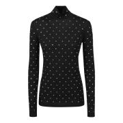 Paco Rabanne Mysig Stickad Turtle Neck Sweater Black, Dam