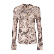 Pinko Elegant Figursydd Skjorta Multicolor, Dam