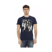 Trussardi Stiligt Blått Tryckt T-shirt med Korta ärmar Blue, Herr