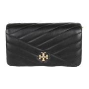 Tory Burch Svart Chevron Chain Plånbok Black, Dam