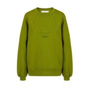 Iceberg Teknisk Bomullsweatshirt med Präglat Monogram Green, Dam