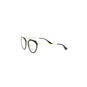 Frankie Morello Aviator Glasögon Svart Guld Metall Black, Dam