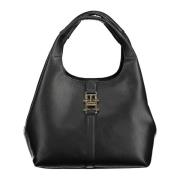 Tommy Hilfiger Black Polyurethane Handbag Black, Dam