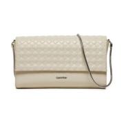 Calvin Klein Quiltad Mini Crossbody Väska för Kvinnor Beige, Dam