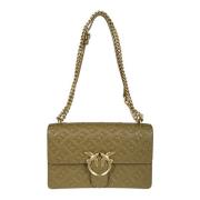 Pinko Klassisk Vitello Love One Väska Beige, Dam