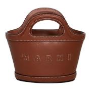 Marni Brun Tropicalia Läderhandväska Brown, Dam