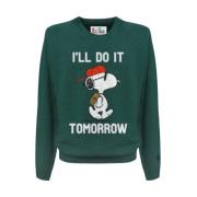 MC2 Saint Barth Snoopy Christmas Edition Jacquard Sweater Green, Herr