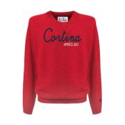 MC2 Saint Barth Röd Crewneck Sweater Cortina Broderi Red, Herr