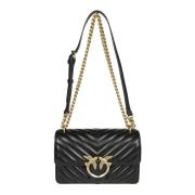 Pinko Mini Nappa Love One Väska Black, Dam