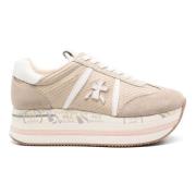 Premiata Triple Sole Läder Sneakers Beige, Dam