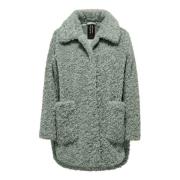 BomBoogie Lockig Effekt Sherpa Fleece Kappa Green, Dam