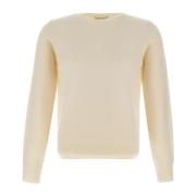 Filippo De Laurentiis Merinoull Kashmir Crew Neck Sweater White, Herr