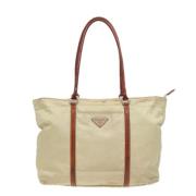 Prada Vintage Pre-owned Tyg prada-vskor Beige, Dam