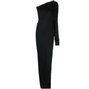 Rick Owens Svart Asymmetrisk Klänning Black, Dam