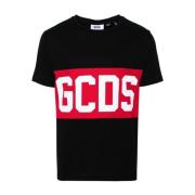 Gcds Svart Band Logo Regular T-Shirt Black, Herr