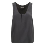 Saint Laurent Elegant Svart Top Gray, Dam