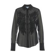 Blugirl Pärlbroderad Georgette Blus Black, Dam