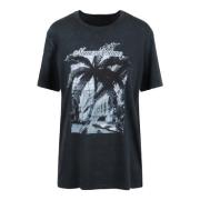 N21 Tryckt Crew Neck T-shirt Black, Dam