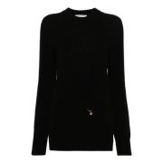 Philosophy di Lorenzo Serafini Svart Stickad Crew Neck Sweater Black, ...