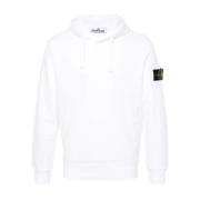 Stone Island Stilig Felpa Hoodie för Män White, Herr