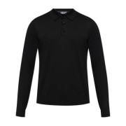 Versace Långärmad polo Black, Herr