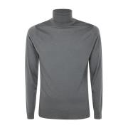 John Smedley Grön Roll Neck Pullover Tröja Gray, Herr