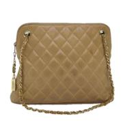 Chanel Vintage Pre-owned Laeder chanel-vskor Beige, Dam