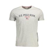 U.s. Polo Assn. Grå bomull T-shirt med rund hals Gray, Herr