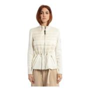 Mackage Beige Mixed-Media Regnjacka med Peplum Beige, Dam