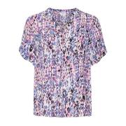 Saint Tropez Agnessz Ss Top Bluser Pink Ikat Multicolor, Dam