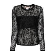 Twinset Svart Sweatshirt Aw24 Dammode Black, Dam